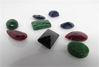 124 ct Rubies,Emeralds,& Blue Sapphires Gemstones