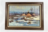 William Bill Bailey Montana Indian Camp Painting