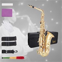 Glarry Student Alto Eb E-flat SAX Gold Kit