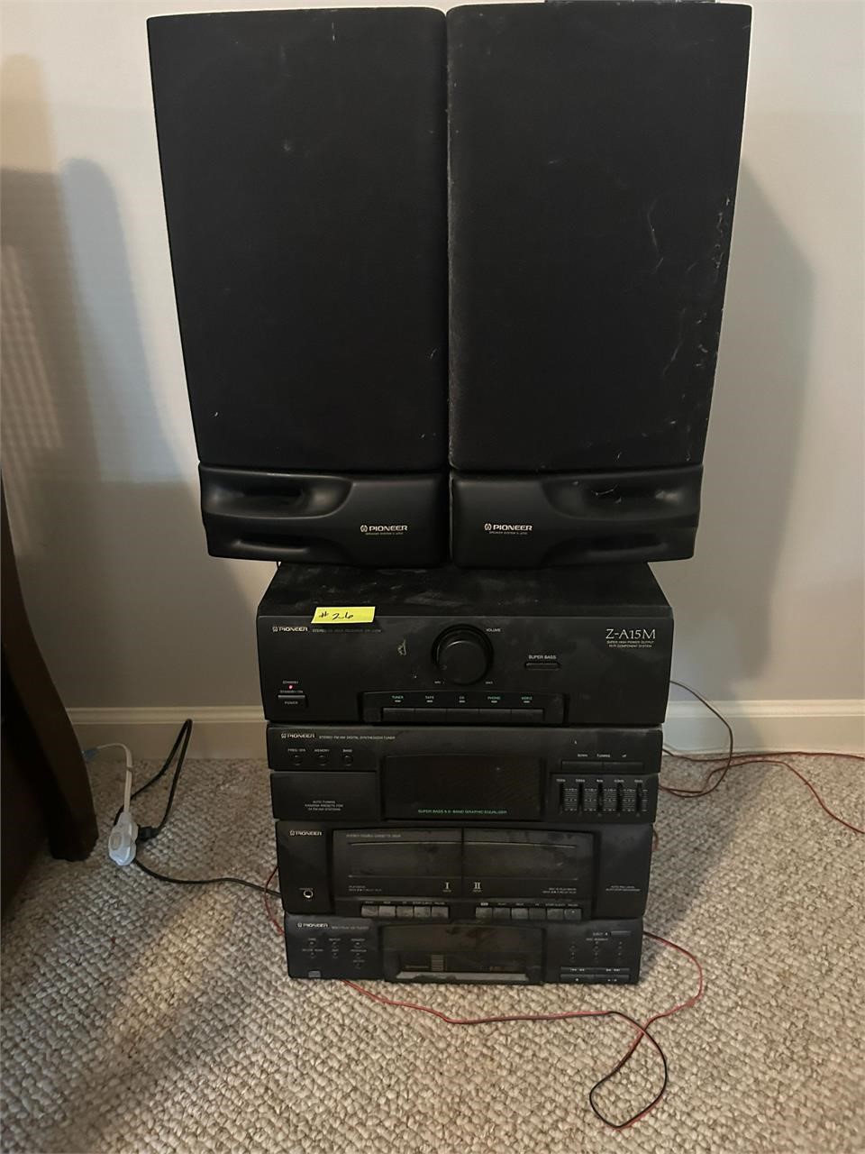 Pioneer Stereo and 2 Speakers