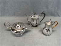 3 Silver Plated Tea Pots