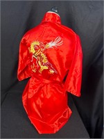 Red Chinese Dragon Silk Robe
