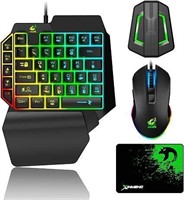 105$=One Hand Keyboard and Mouse Combo, Wired