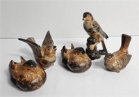 5 Japanese Ceramic Bird Figurines Including OMC
