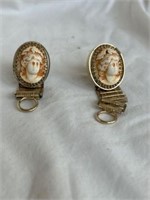 VINTAGE CAMEO CUFF LINKS 2 INCHES