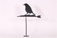 Metal Crow Silhouette Weather Vane on Stand, From
