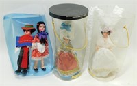 4 Souvenir Dolls in Plastic Cases