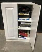 White Cabinet w/ Office Supplies