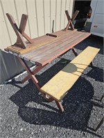 Picnic table and 2 benches