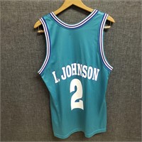 Larry Johnson,Charlotte Champion Jersey,Sz 40