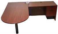 Cherry Wood Office Desk - Approx 6' x 7'