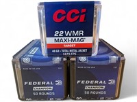 3 Boxes of 22 WMR Ammunition