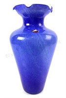 Murano Blue Art Glass Vase