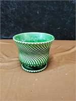 McCoy green pottery planter approx 5 inches tall