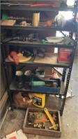 Small metal shelf with items included