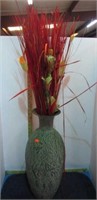 METAL VASE W/ ARTIFICIAL FLOWERS