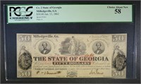 1862 $50 STATE OF GEORGIA CIVIL WAR ISSUANCE #5261