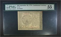 1778 $40 CONTINENTAL CURRENCY PMG 55