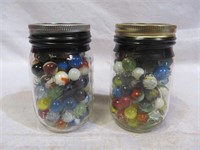 Pair of jars of marbles