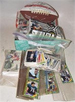baseball cards, football cards, basketball cards