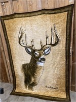 Fleece Deer Throw, James Hart, 56x80"