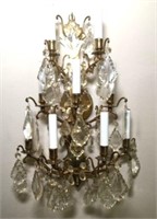 Brass Three Tiered Wall Sconce