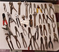 38pc tools pliers grips cutters wrenches punches
