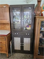 EARLY KITCHEN CABINET W/CONTENTS