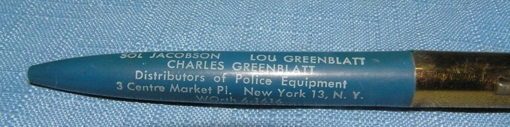 NY City Policeman's pen holder and pen