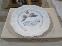 FENTON MILKGLASS ANNIVERSARY PLATE