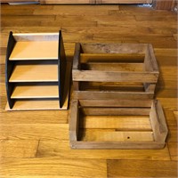 2 Wooden Crates & Letter Holder