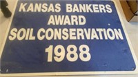 METAL SIGN KANSAS BANKERS 1988   18 x24 IN