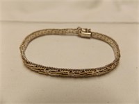 Tri color sterling bracelet 7-1/4 long