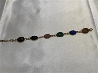 Designer Carla 14K Stone Scarab Bracelet