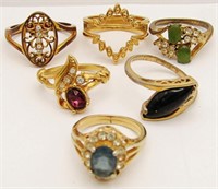 (6) Vintage Gold Tone Rings
