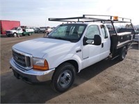 2001 Ford F350 Extra Cab Flatbed Truck