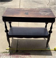 Vintage oak double decker table needs reglued at