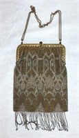 Lady's beaded purse, made in France, 9"