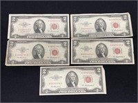 (5) 1953 A $2 Notes