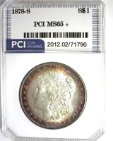 1878-S Morgan MS65+ LISTS $550