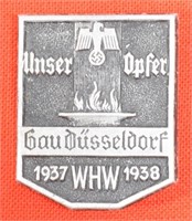 1937-38 WHW Gau Dusseldorf  Donation Badge