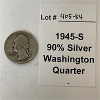 1945-S 90% Silver Quarter