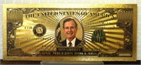 24k gold-plated banknote George h Bush