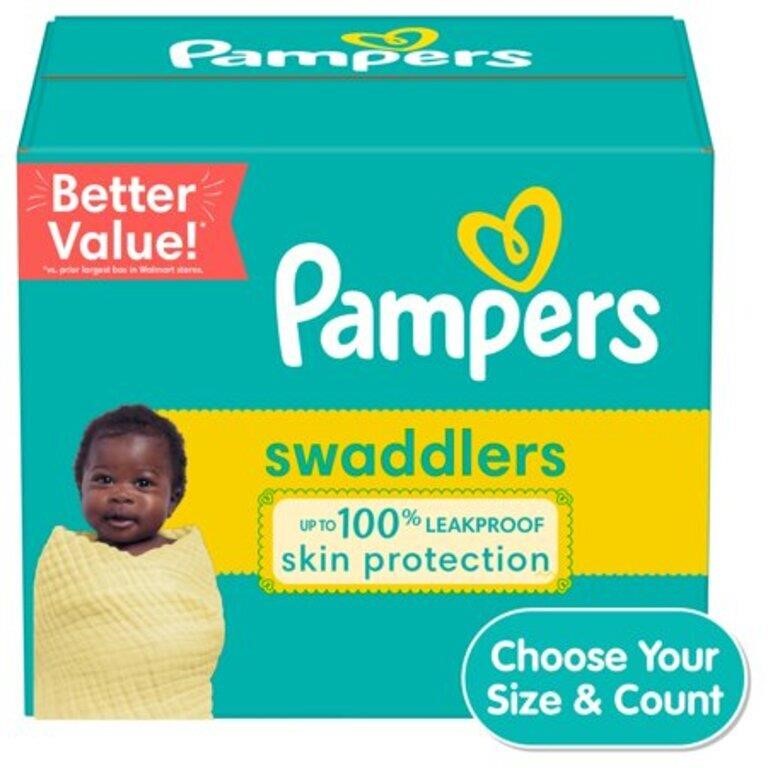 2 Packs of 136 CT Pampers Swaddlers Diapers, 0