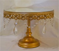 Mirror-top Gold-gilt & Crystal Design Cake Stand