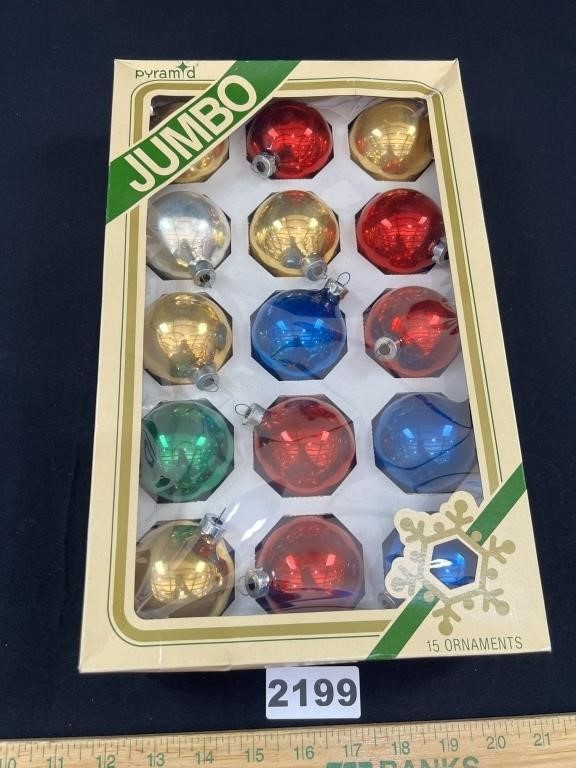 Vintage Pyramid Glass Christmas Ornaments