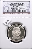 2007 S NGC PF69UC PRESIDENT DOLLAR