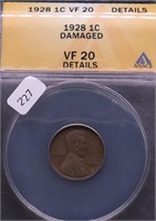 1928 ANAX VF20 DETAILS LINCOLN CENT