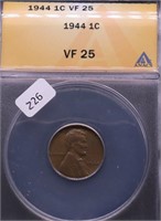 1944 ANAX VF 25 LINCOLN CENT