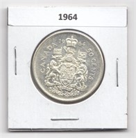 1964 Canada 50 Cent Silver Coin